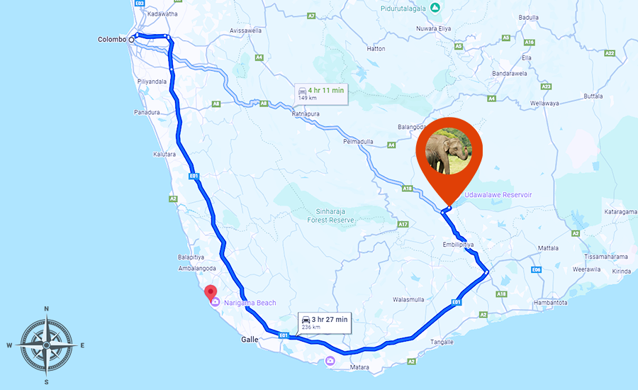 Udawalawe Elephant Transit Home Map